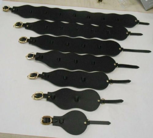 Martingales Black Leather Horse Brass Straps -Buckled - Various Sizes (LM1)